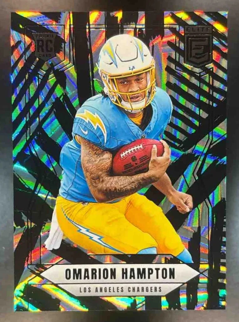 2025 Donruss Elite Omarion Hampton Razzle Dazzle #132 RC Los Angeles Chargers