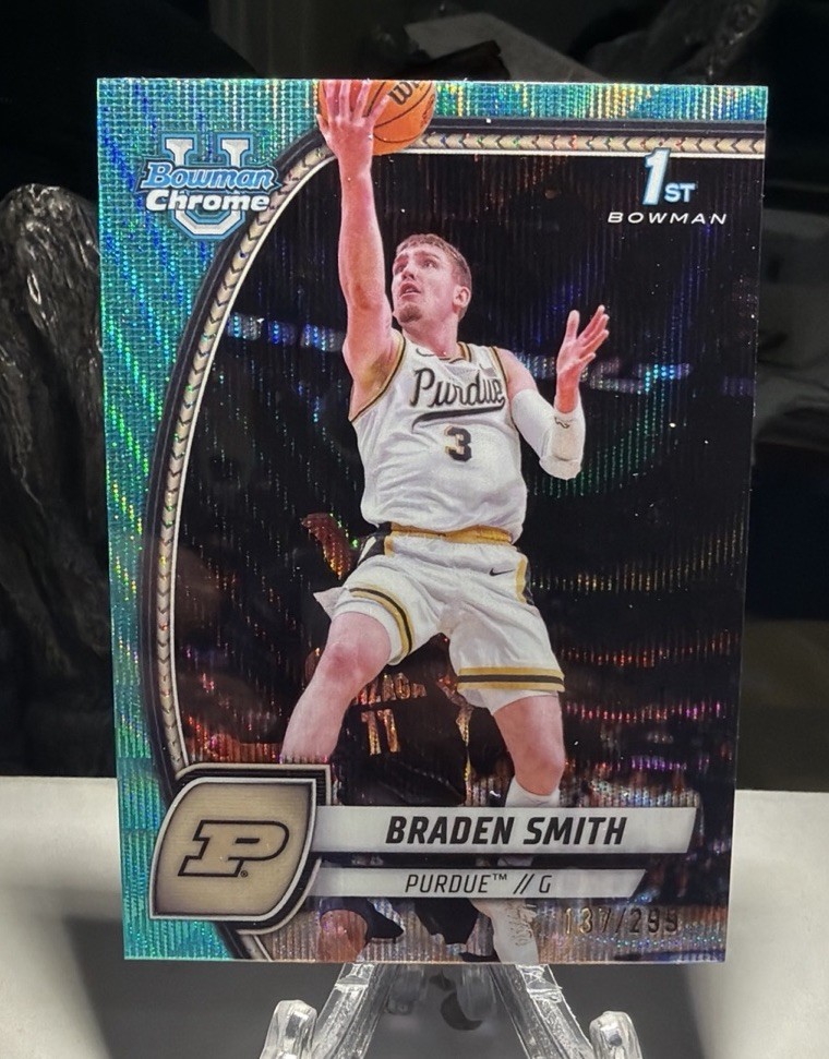 Topps 2024-25 Bowman U Chrome Basketball Braden Smith Purdue #12 Aqua 137/299