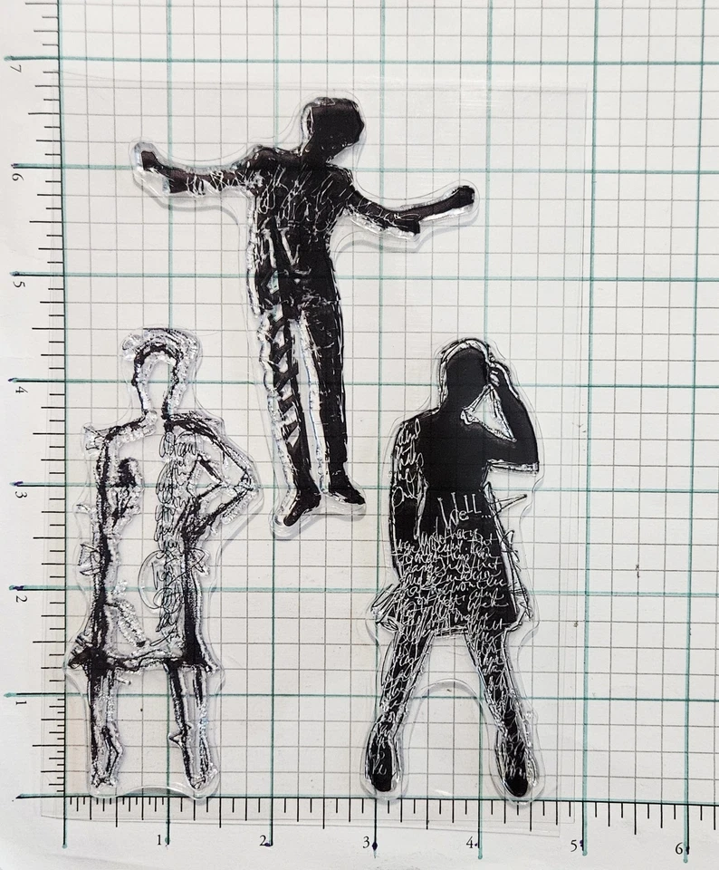 SILUETAS DE PERSONAS DE MEDIOS MIXTOS Dina Wakely Ranger Sellos Transparentes Collage um610 Foto 2 de 2