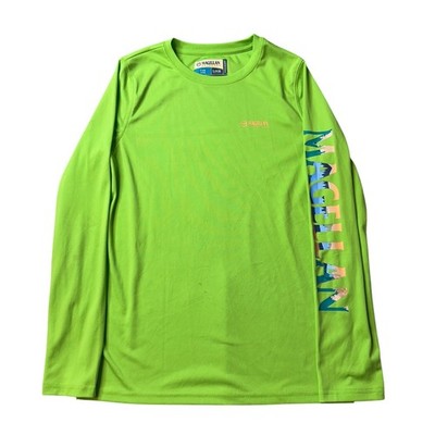 Magellan Shirt Boys L 14-16 Green Fish Gear Long Sleeve Performance Wicking Kids