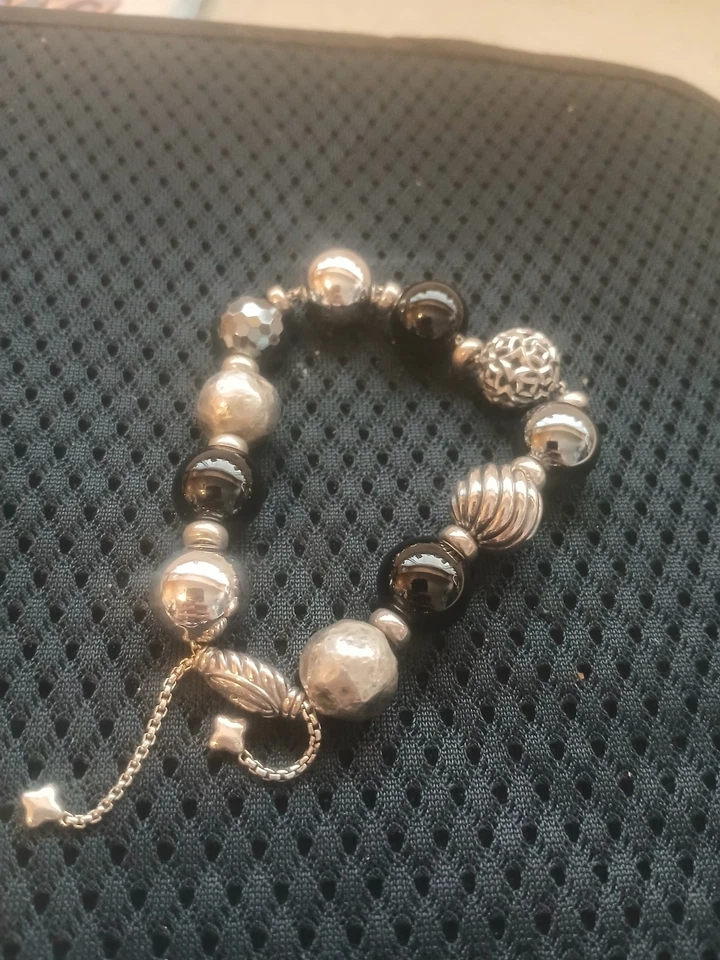 Juego de collar y pulsera David Yurman de plata de ley de ónix negro y hematita Foto 3 de 4