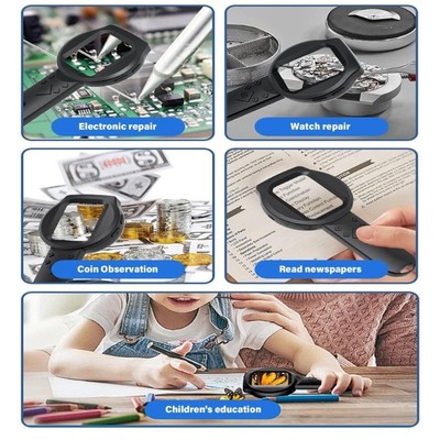 Handheld Magnifying Glass Microscope Support PC Microscopes Type C Rechargeable