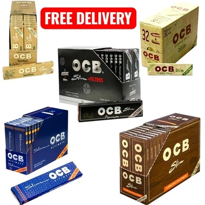 OCB Premium Rolling Papers with Tips (Roach) – Black, Ultimate, Organic, Brown