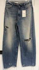 NWT Zara TRF Mid-Rise Folded Waist Jeans 4730/214/407 Size 8 Blue