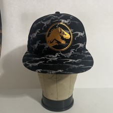 Kids Boys Jurassic World Baseball Style Hat Flat Trim One Size Black Pre-Owned
