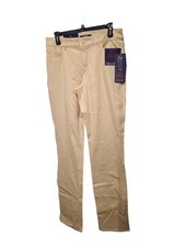 NWT Chaps Fit Shape Sculpt Beige Pants Sz 8L Long
