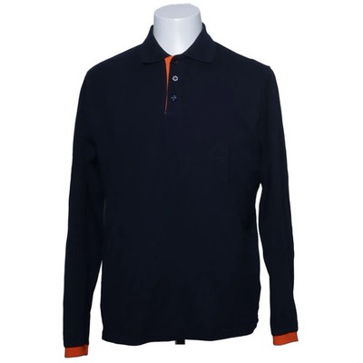 Casual Premium Polo, Rugby Shirt, Größe: L, Blau/Orange, Baumwolle #xtu