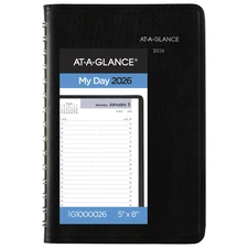 AT-A-GLANCE DayMinder 2026 Daily Appointment Book Planner, Black