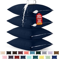 Premium 100 Waterproof Pillow Protectors W/ Zipper Standard Size Set of 4 Bed