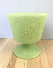 Fenton Lime Custard Wild Strawberry Compote Bowl/Vase 6.5” Tall No Chips
