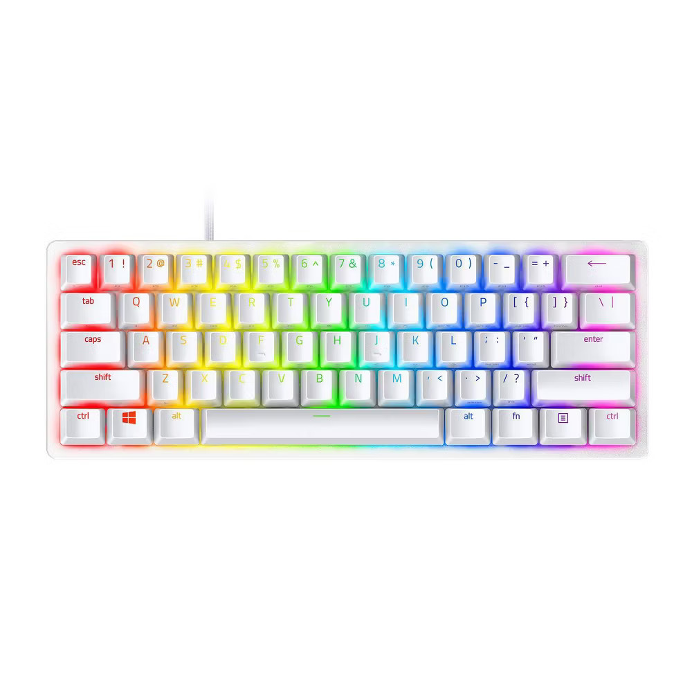 Razer Huntsman Mini Mercury 60% with Clicky-Purple Switch: G