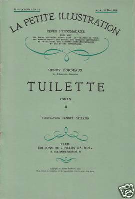 Alte Zeitschrift La petite illustration tilette Henry Bordeaux Jahr 1930 Roman 