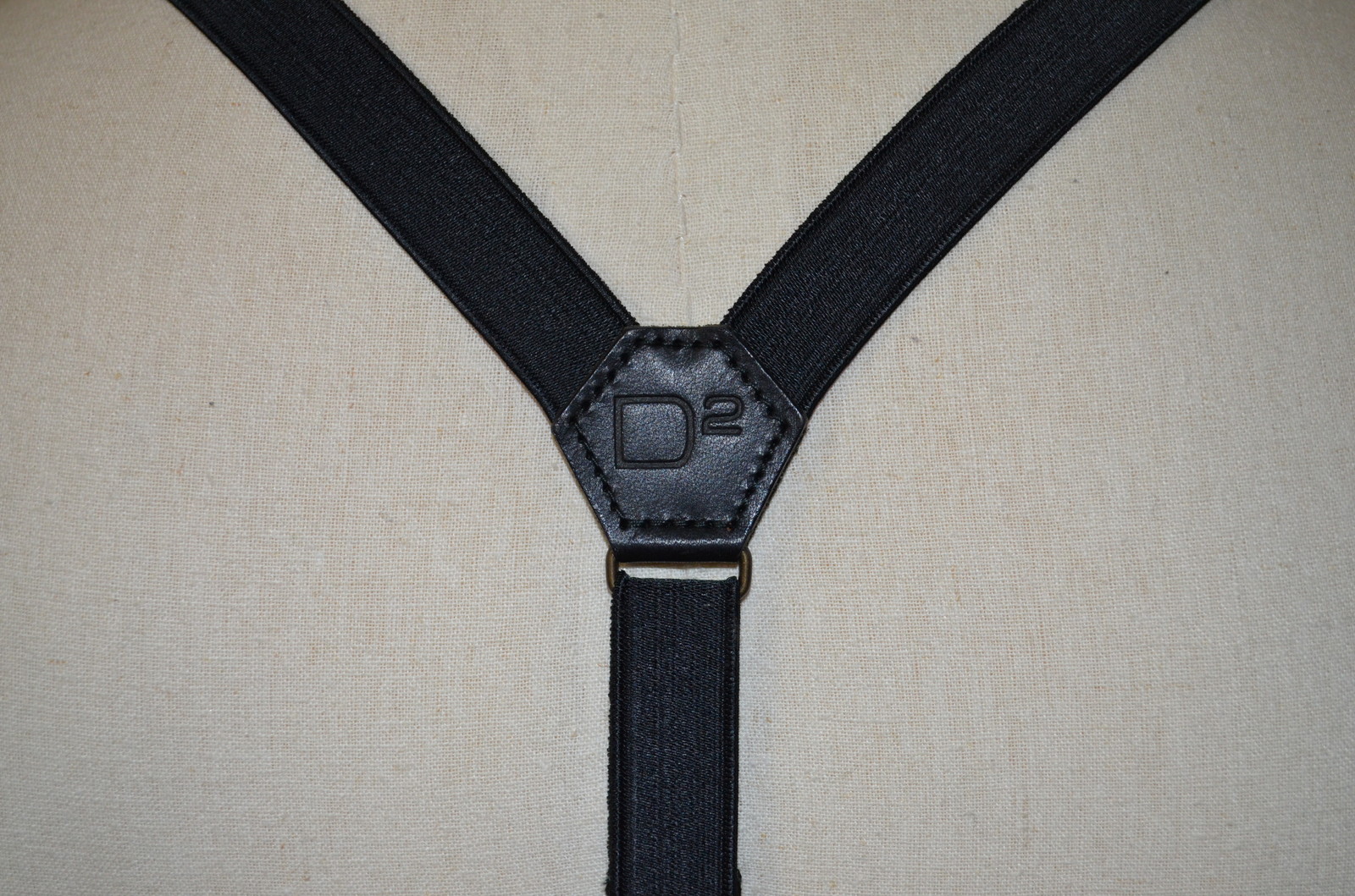 DSQUARED² RARE CASUAL KHAKIS  BLACK SUSPENDERS LEATHER TRIM OVERALLS PANTS 48 32 image 8