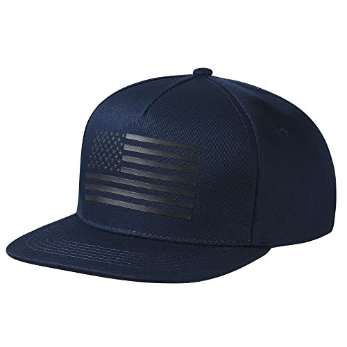 UALON Baseball Cap, Snapback Trucker Hat for Men & Women with One Size Navy