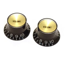 PK-3294-023 Reflector Volume Knobs Black/Gold for USA Gibson