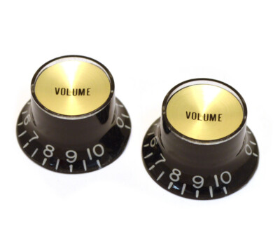PK-3294-023 Reflector Volume Knobs Black/Gold for USA Gibson | eBay
