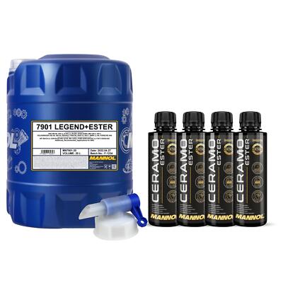 20L MANNOL Motoröl LEGEND+ESTER 0W-40 Inkl. 4x Additive Ceramo Ester 9829