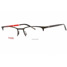 Hugo Men's Eyeglasses Matte Grey Half Rim Rectangular Frame HG 1019 0FRE 00