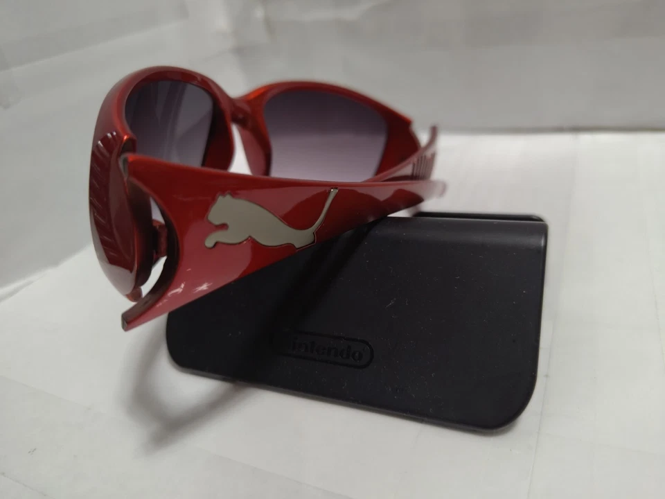 PUMA PU15014 RE 120 мм солнцезащитные очки красный очки SPORTS блестящая оправа градиент линзы OK - Изображение 2 из 4