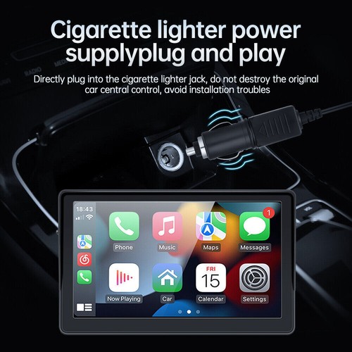 7" Portable Car Stereo Radio CarPlay Android Touchscreen Bluetooth FM MP5 Player - Picture 2 of 17