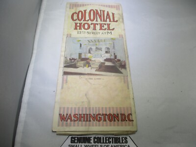 ''Vintage'' Colonial Hotel WASHINGTON, DC STREET MAP Early 20th Century Very Rare!