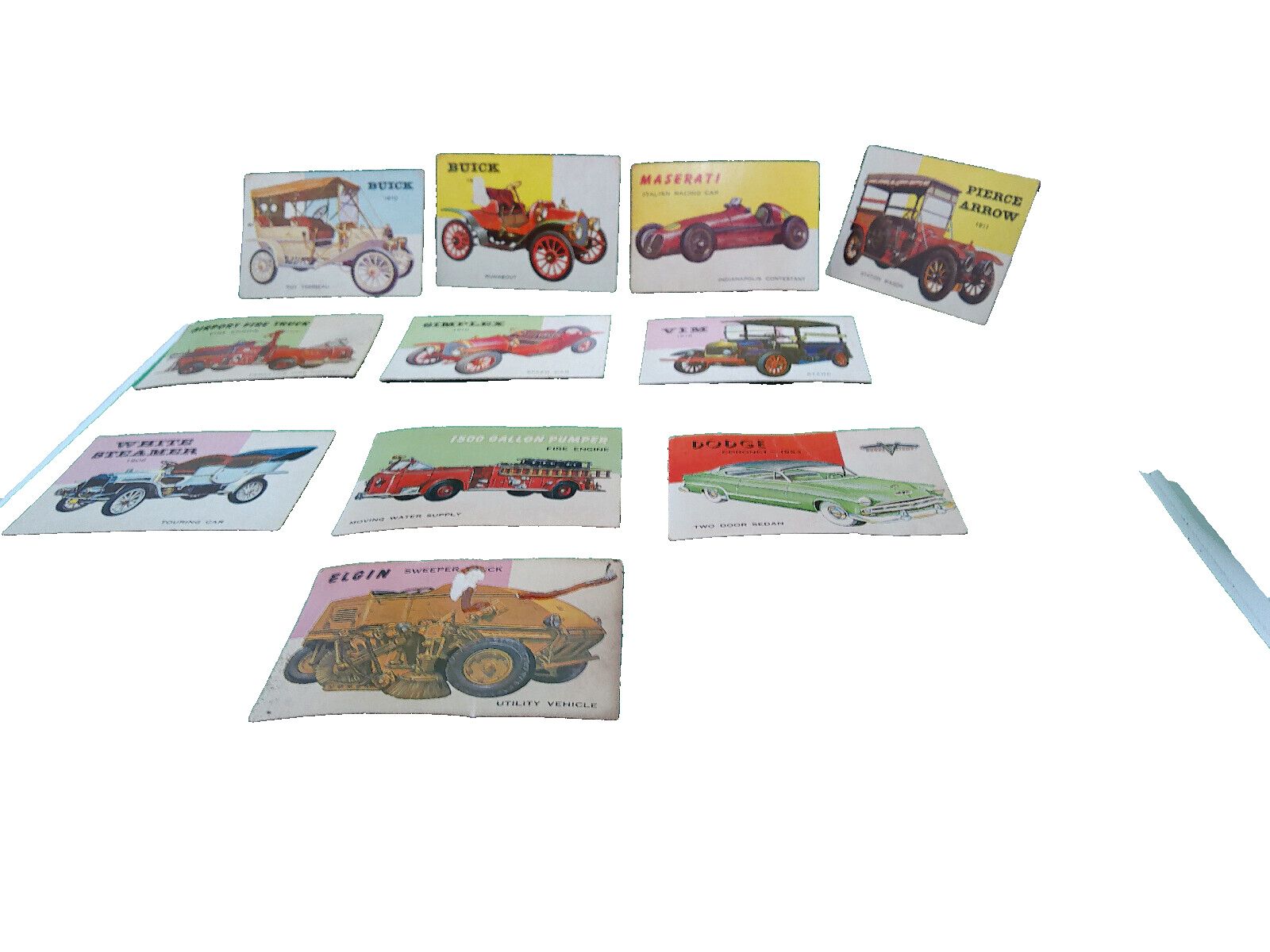 Topps World on Wheels trading cards vintage lot 11 Elgin Dodge Fire Vim