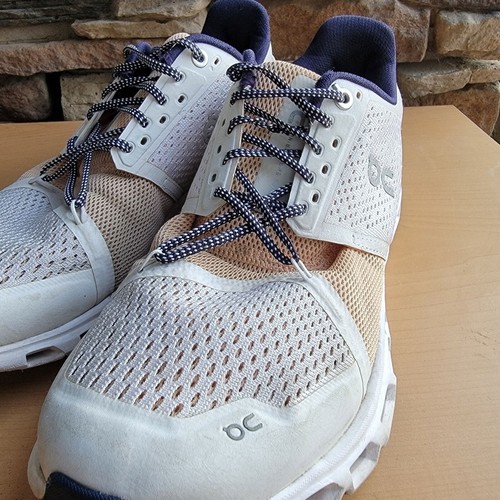 On Cloud X Womens Cloudstratus Athletic Shoes Size W8 White & Beige Mesh - Picture 5 of 9