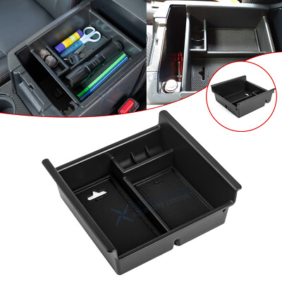 Center Armrest Storage Box Organizer For Toyota 4Runner 2010–2024 – With Black Rubber Mat