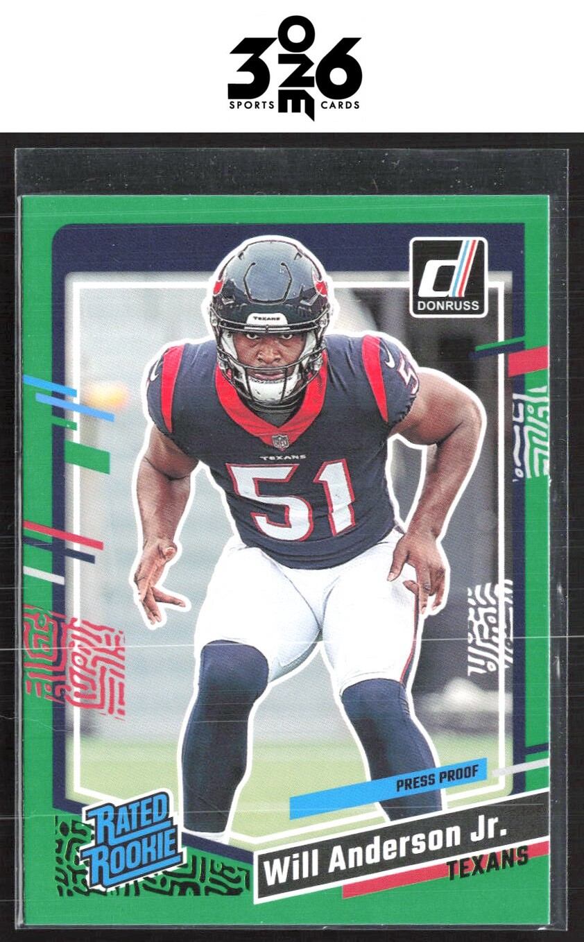 Will Anderson Jr. 2023 Donruss Press Proof Green #342 RC