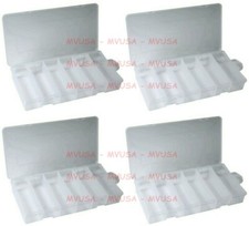 4ct 6 Compartment Clear Plastic Storage Tray Box Parts Organizer 8.25" x 4.25"