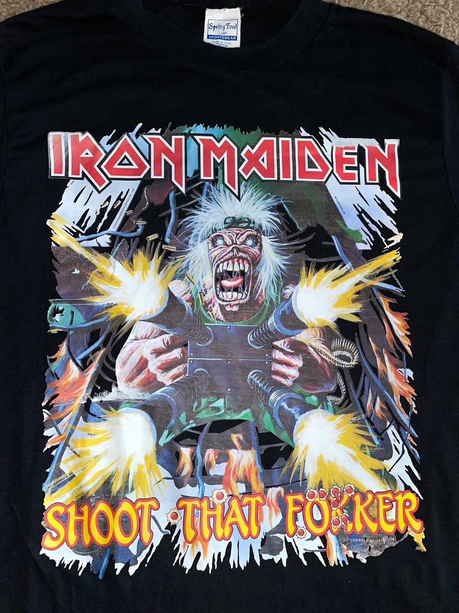 90s iron maiden バンドTシャツ　激レア　XL Vintage 90's 1991 Iron Maiden Over Print AOP T-Shirt XL Band Tee