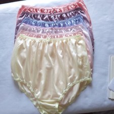 6 Big Underwear Granny panties Soft Sheer Nylon Briefs Woman High Waist 42"-50"