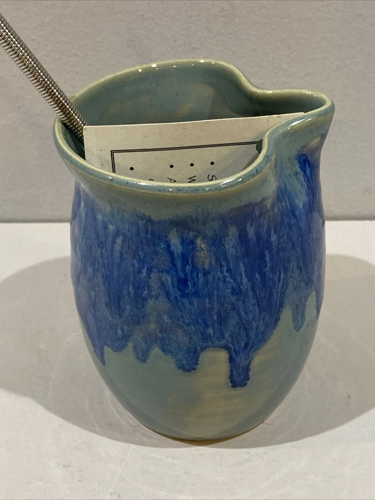 Ceramic Glazed Handmade Microwave Egg Cooker w/Whisk & Instructions