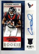 2013 Panini Contenders Autograph #121A Cierre Wood RC/(ball in both hands)