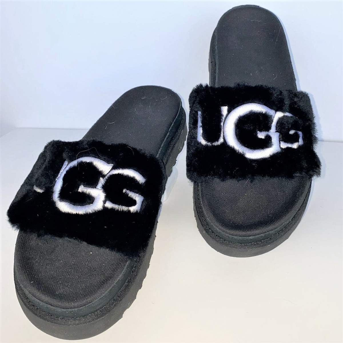 UGG Laton Fur Slide Sandal; New; Women's Size