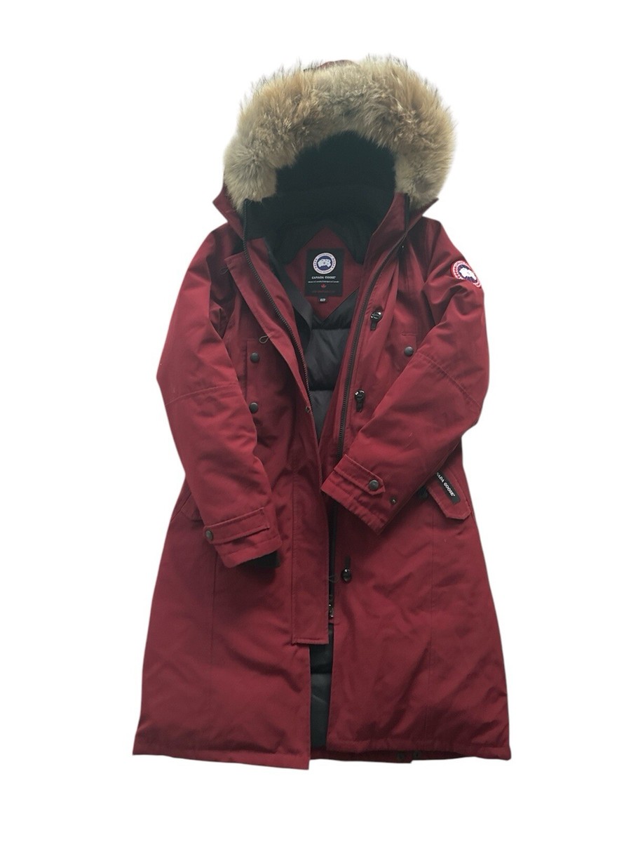 Canada Goose Women kensington Parka Extra small XS Fur Trim Red