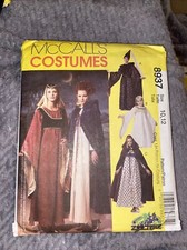8937 Princess Medieval Renaissance Cape Gown McCalls Pattern Size 10 / 12. Uncut