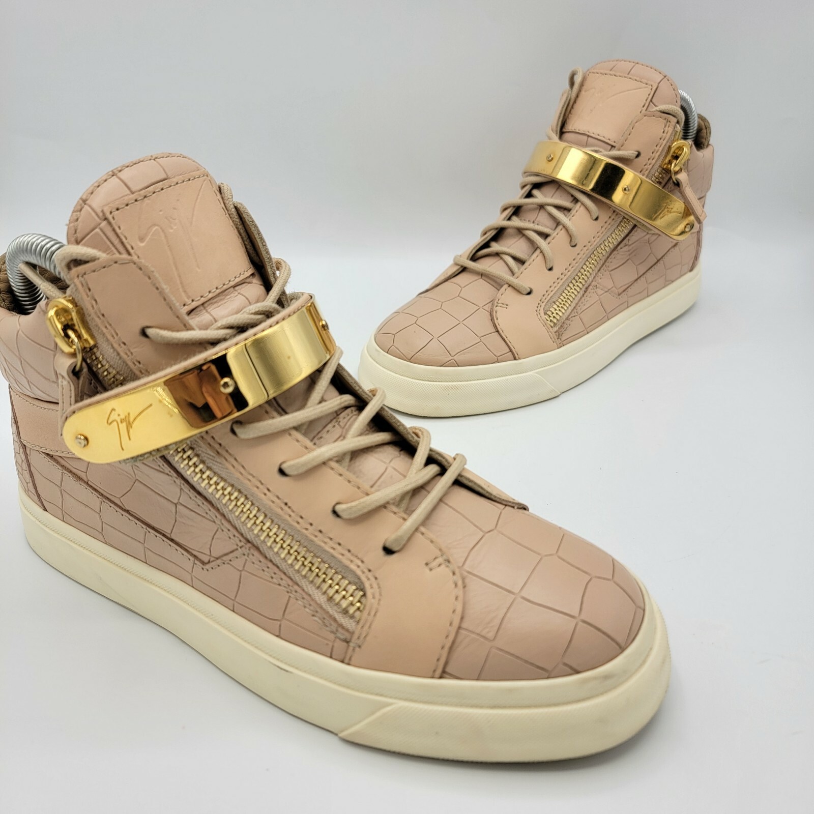 GIUSEPPE ZANOTTI Ringo Pink Croc Python Gold Deta… - image 1