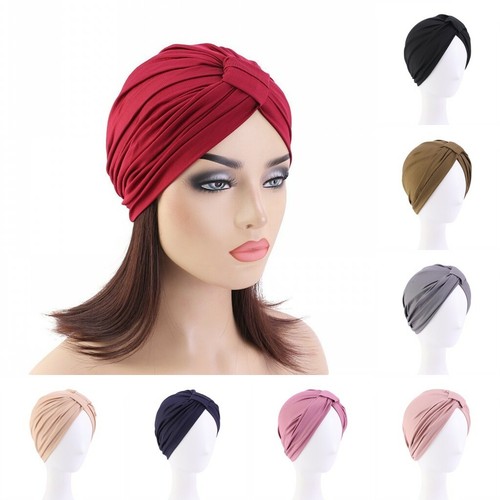 Women Bowknot Plaited Turban Pleated 