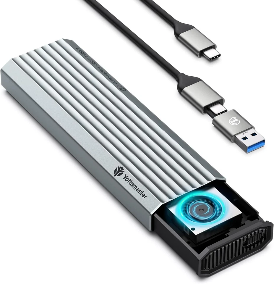 Aluminium USB4 NVMe SSD-Gehäuse 40 Gbit/s PCIe3.0x4 M.2 Gehäuse für Thunderbolt - Bild 2 von 4