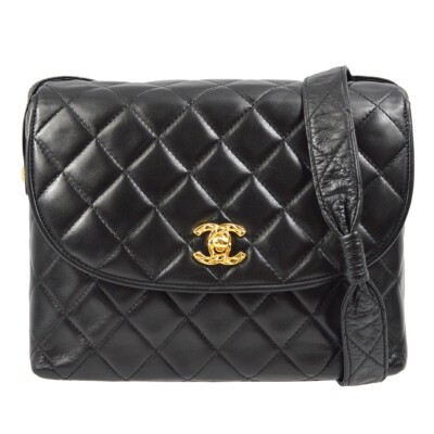 Chanel Black Lambskin Shoulder Bag 190964 | eBay