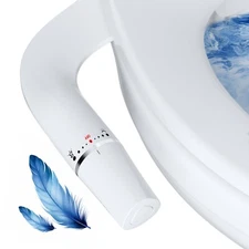 Bidet Toilet Seat Attachment Non-Electric Dual Nozzle Fresh Cold Water Sprayer
