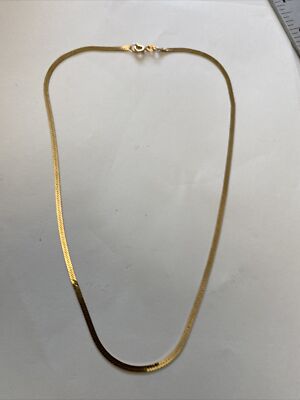 massive 14k Gelbgold Hörknochen Halskette, Kette
