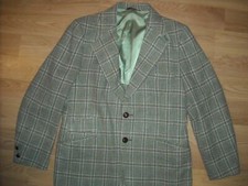 VTG 60S MEN WOOL STRIPE HOLLYWOOD PLAID BLAZER SUIT SPORT COAT JACKET