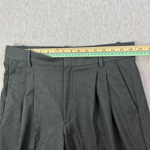 Banana Republic Wide-Leg Flannel Trouser Pants Womens 10 Dark Gray Pleated NEW - 第 11/16 張圖片