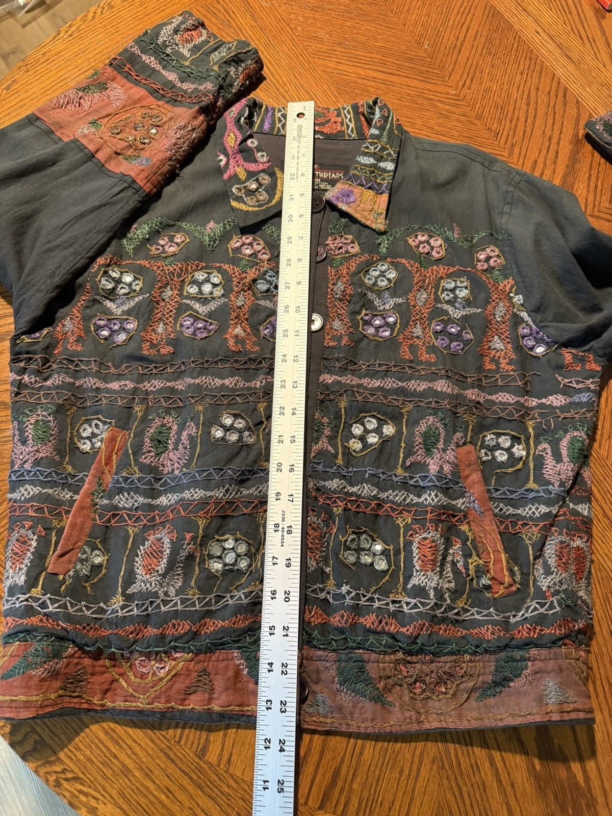 Sacred Threads Multicolor Embroidered Grey Jacket… - image 7