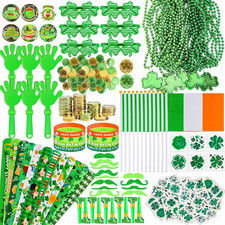 238 PCS St. Patrick  s Day Party Favors Bulk Green Shamrock Accessories with Glas