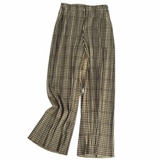 Pleats Please Issey Miyake Long Pants Khaki Check Pleated 90cm Length Japan