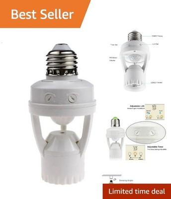 Versatile Motion Sensor Light Socket E26 - Auto Control for Safe Living Spaces