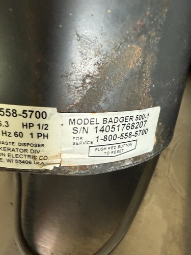 Insinkerator Continuous Feed Garbage Disposal Black BADGER 500-1 - Picture 7 of 11